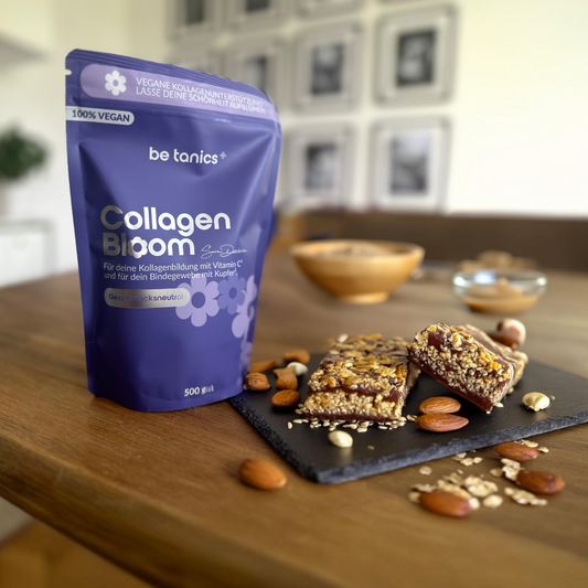 Energieriegel mit Schokolade und Nüssen sowie Collagen Bloom