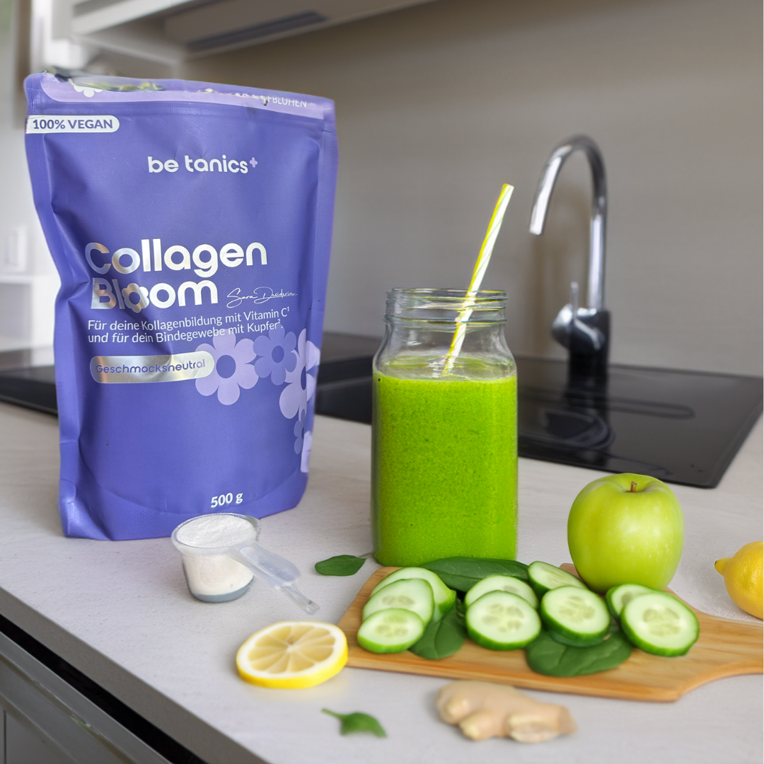 Grüner Detox-Saft mit Collagen Bloom